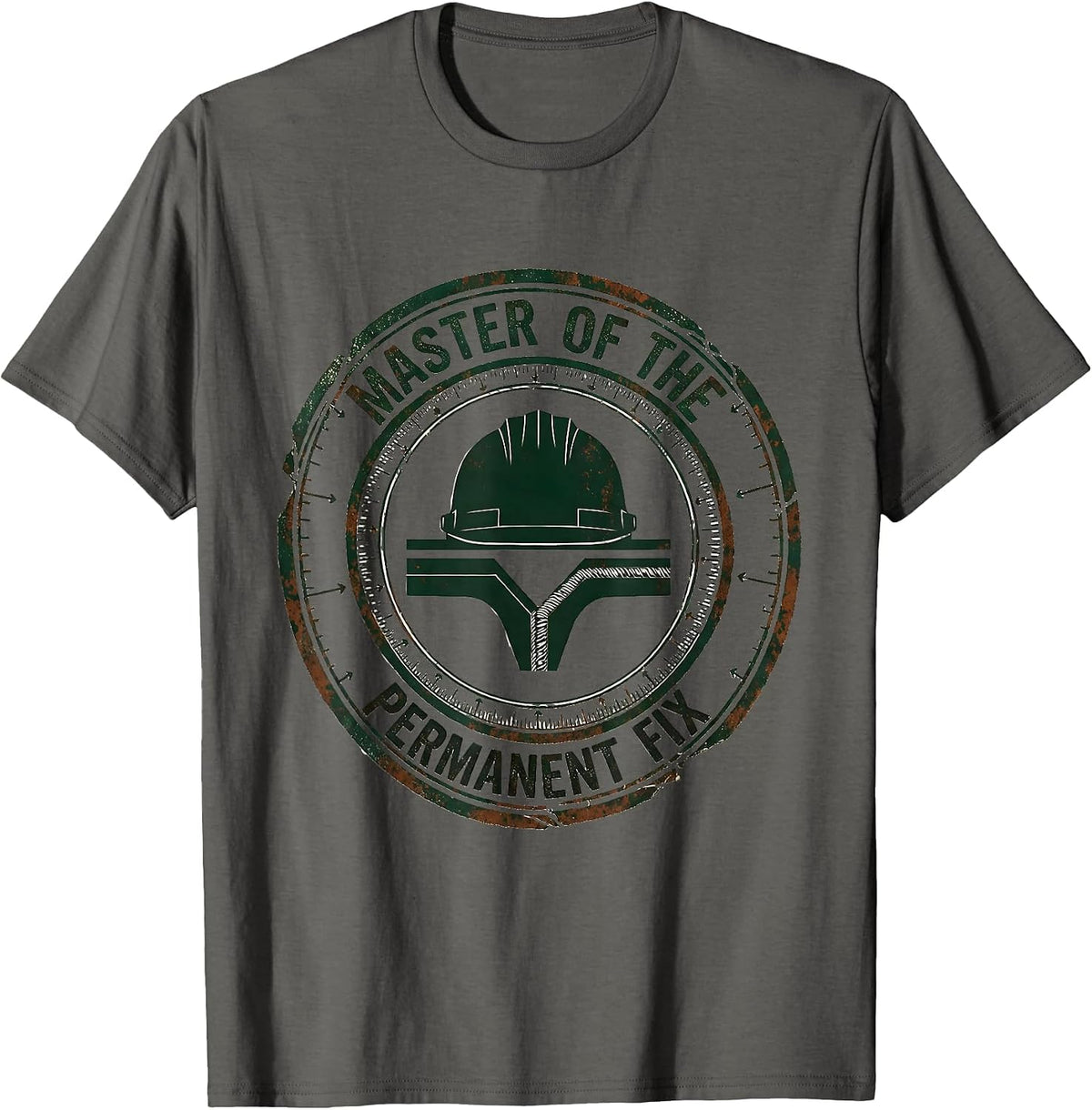 Master Of The Permanent Fix Vintage Welder Humor T-Shirt - Asphalt Grey