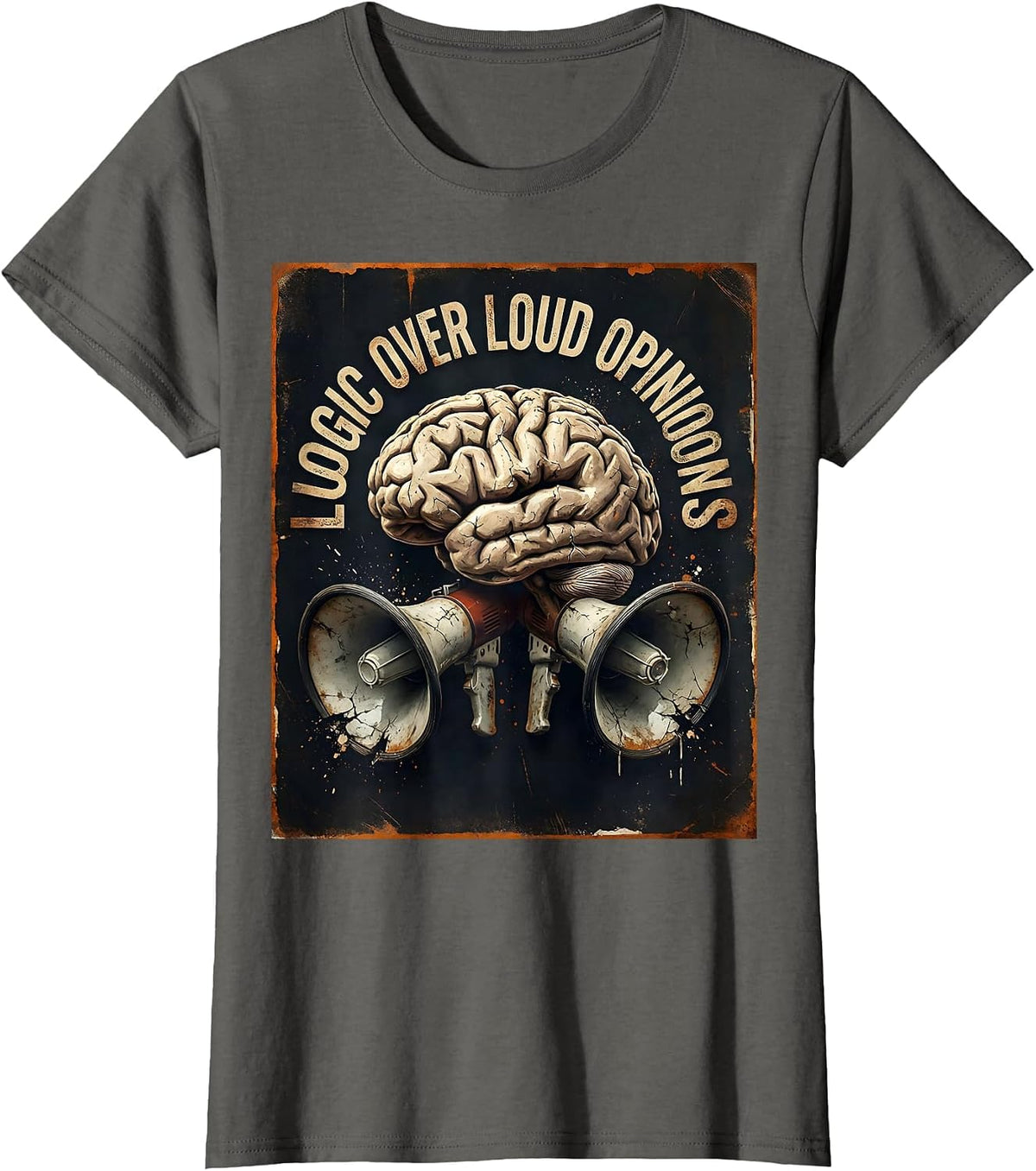 Women's Make Sense Common Again Logic Over Loud Opinions T-Shirt - Asphalt Grey