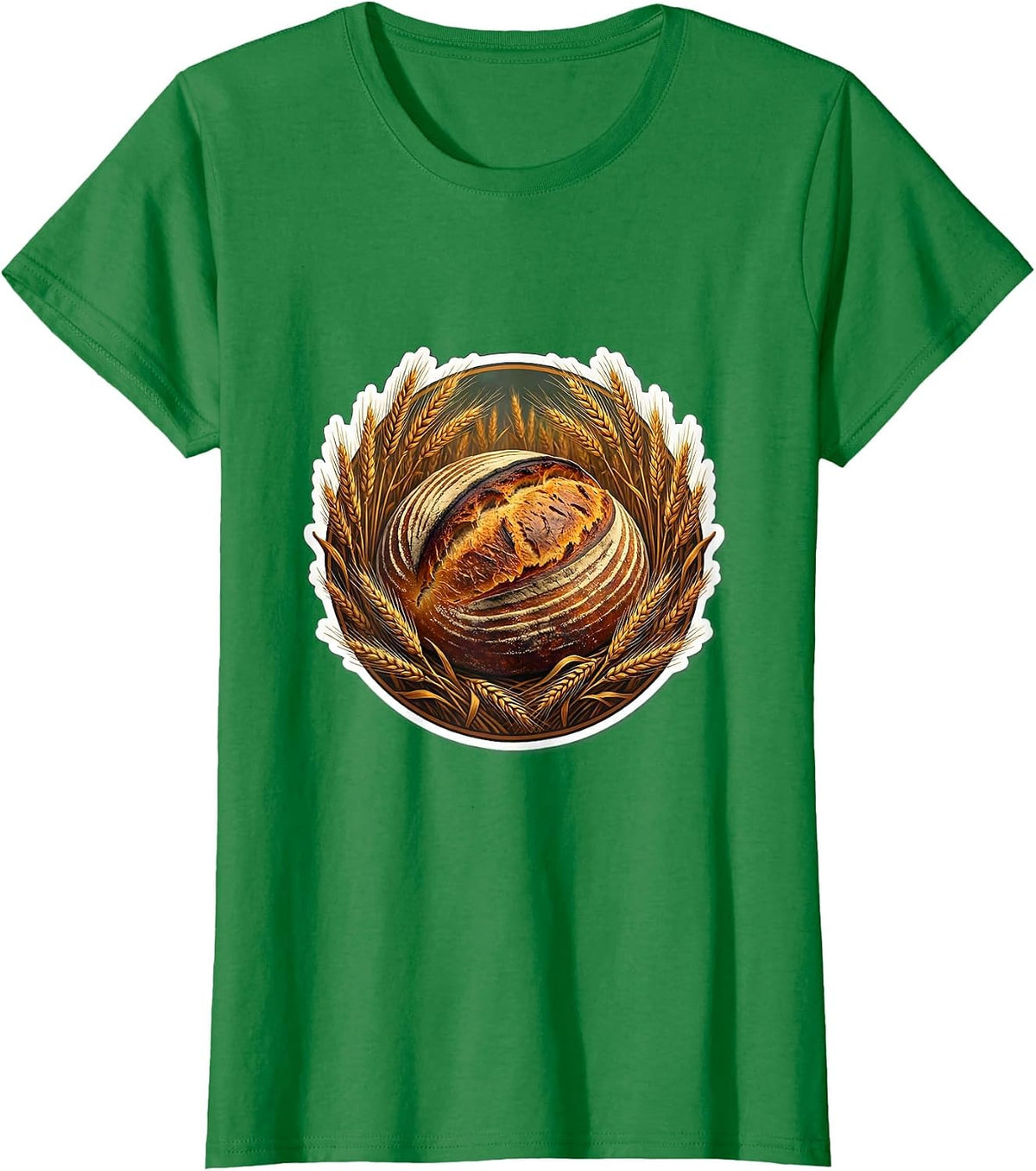 Women's In My Sourdough Era Wild Wheat Wrapped Loaf T-Shirt - Kelly Green