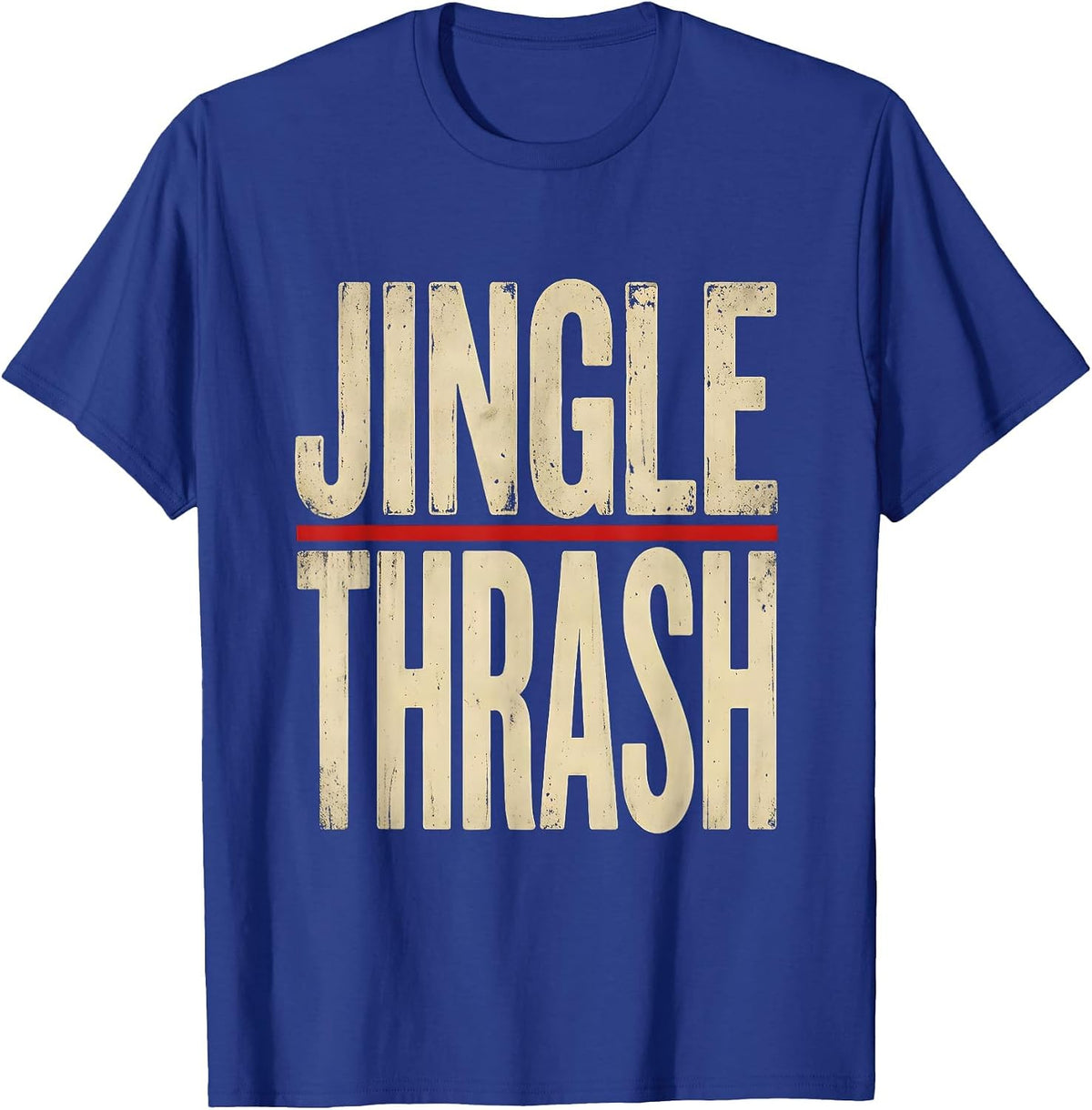 Jingle Thrash Heavy Metal Santa Rocker Christmas Humor T-Shirt - Royal Blue