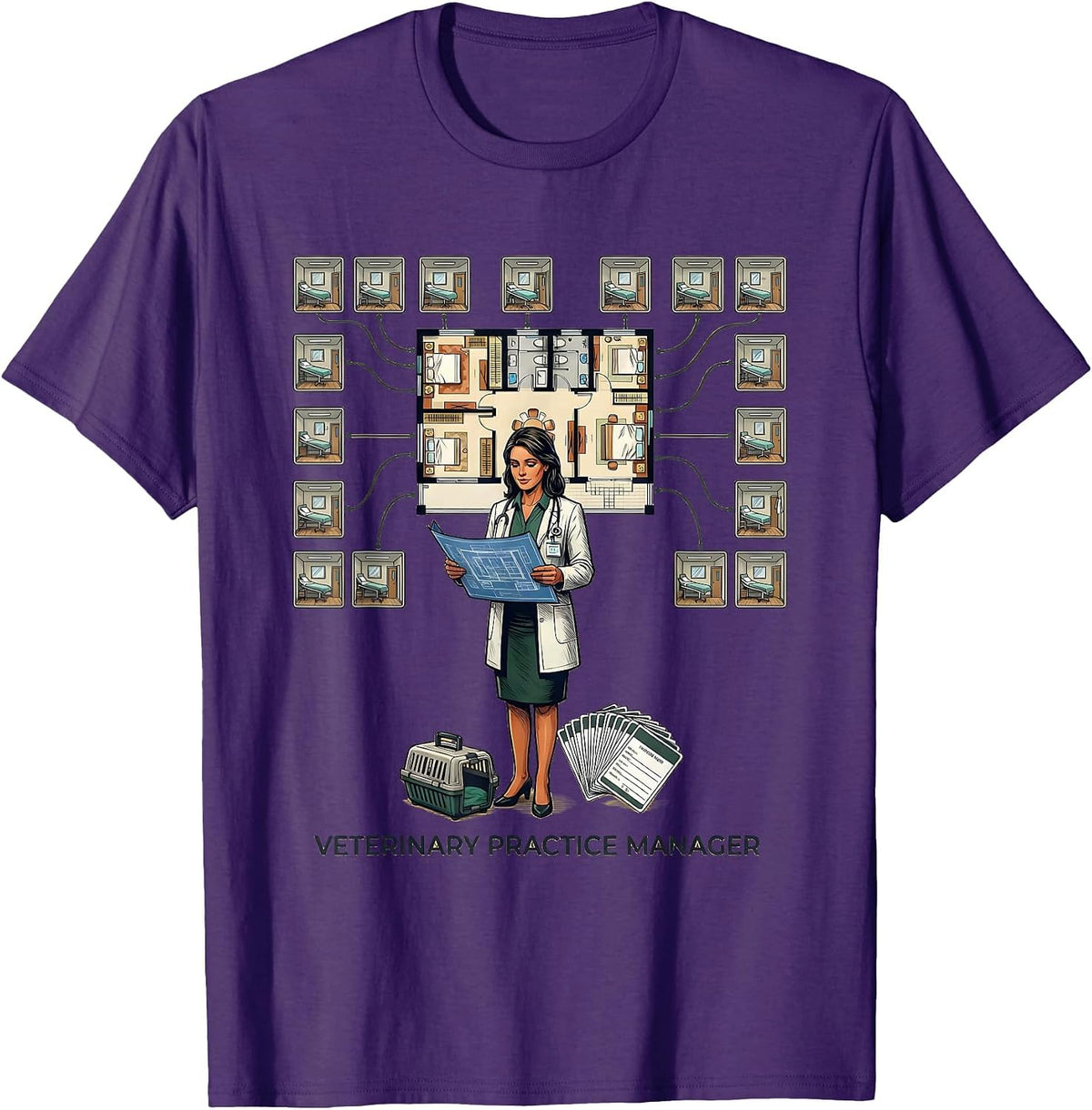 Veterinary Practice Manager Funny Vet Tech Gift T-Shirt - Purple