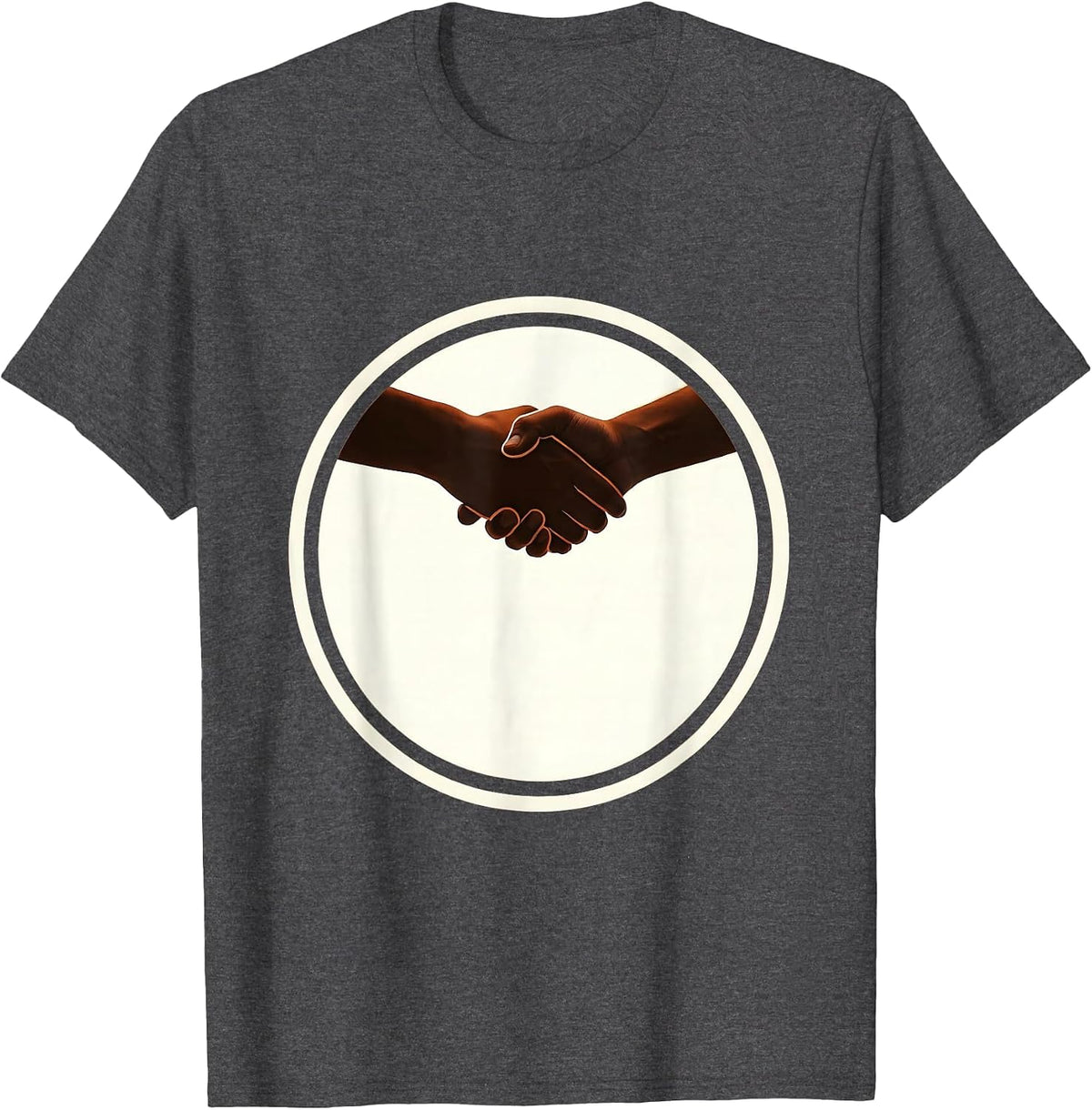 Human Rights Bridge of Clasped Hands Graphic T-Shirt - Dark Heather Grey