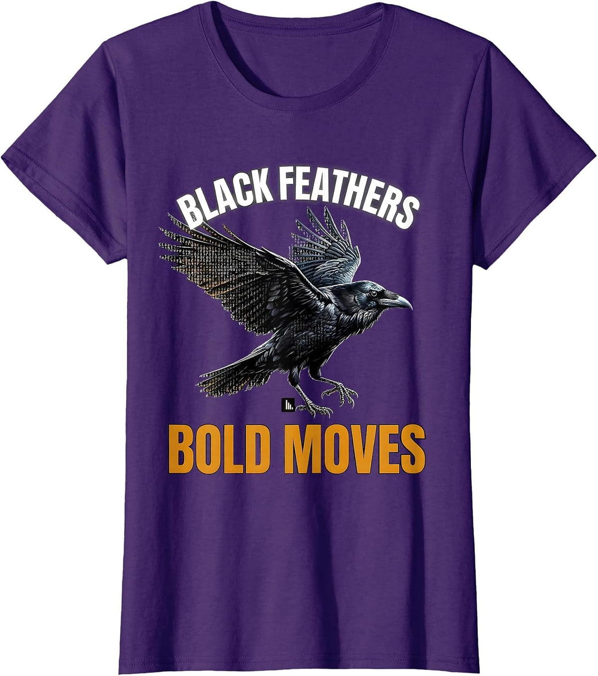 Women's CAWF Crow Black Feathers Bold Moves Design T-Shirt - Purple
