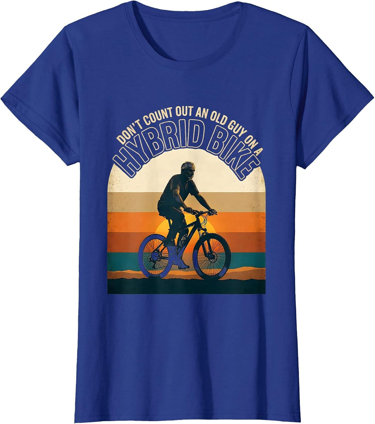 Women's Don't Count Out An Old Guy On A Hybrid Bike Cyclist T-Shirt - Royal Blue