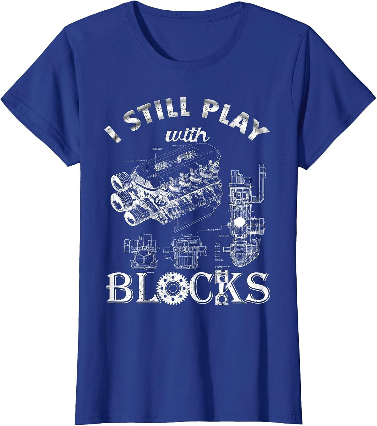 Men's - I Still Play with Blocks T-Shirt - Royal Blue