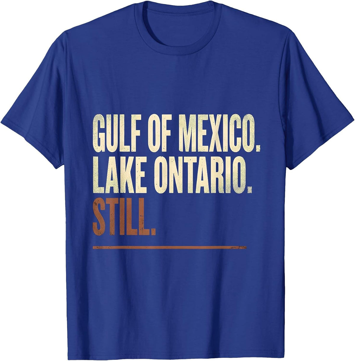 Gulf of Mexico Lake Ontario Still Distressed Political T-Shirt - Royal Blue