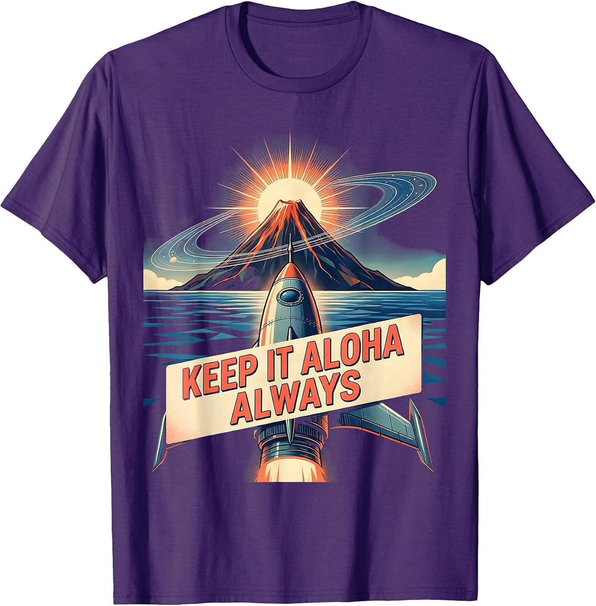Keep It Aloha Always Hawaiian Spirit Design T-Shirt - Purple