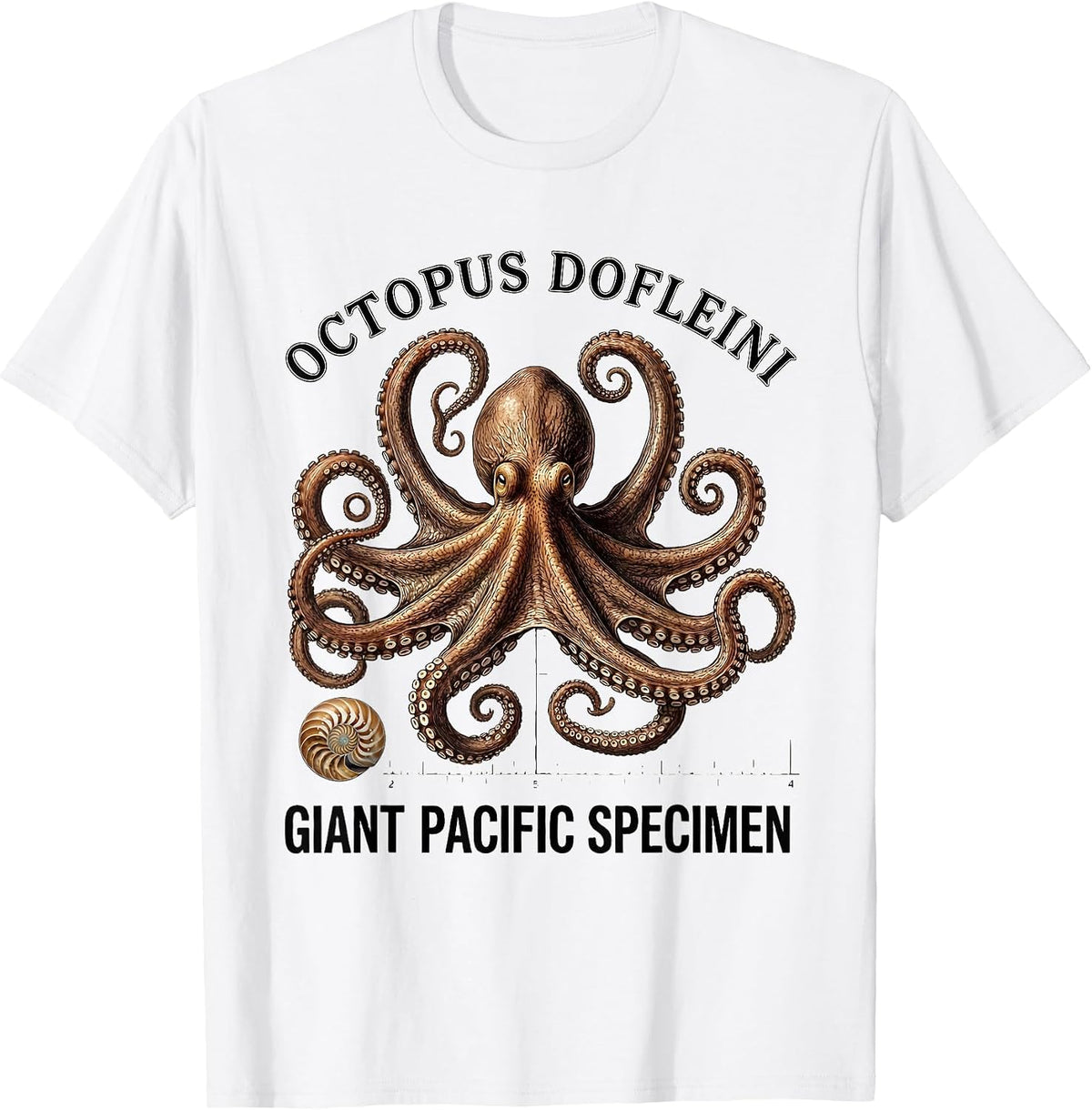 Men's Octopus Dofleini: Giant Pacific Specimen Vintage T-Shirt - White