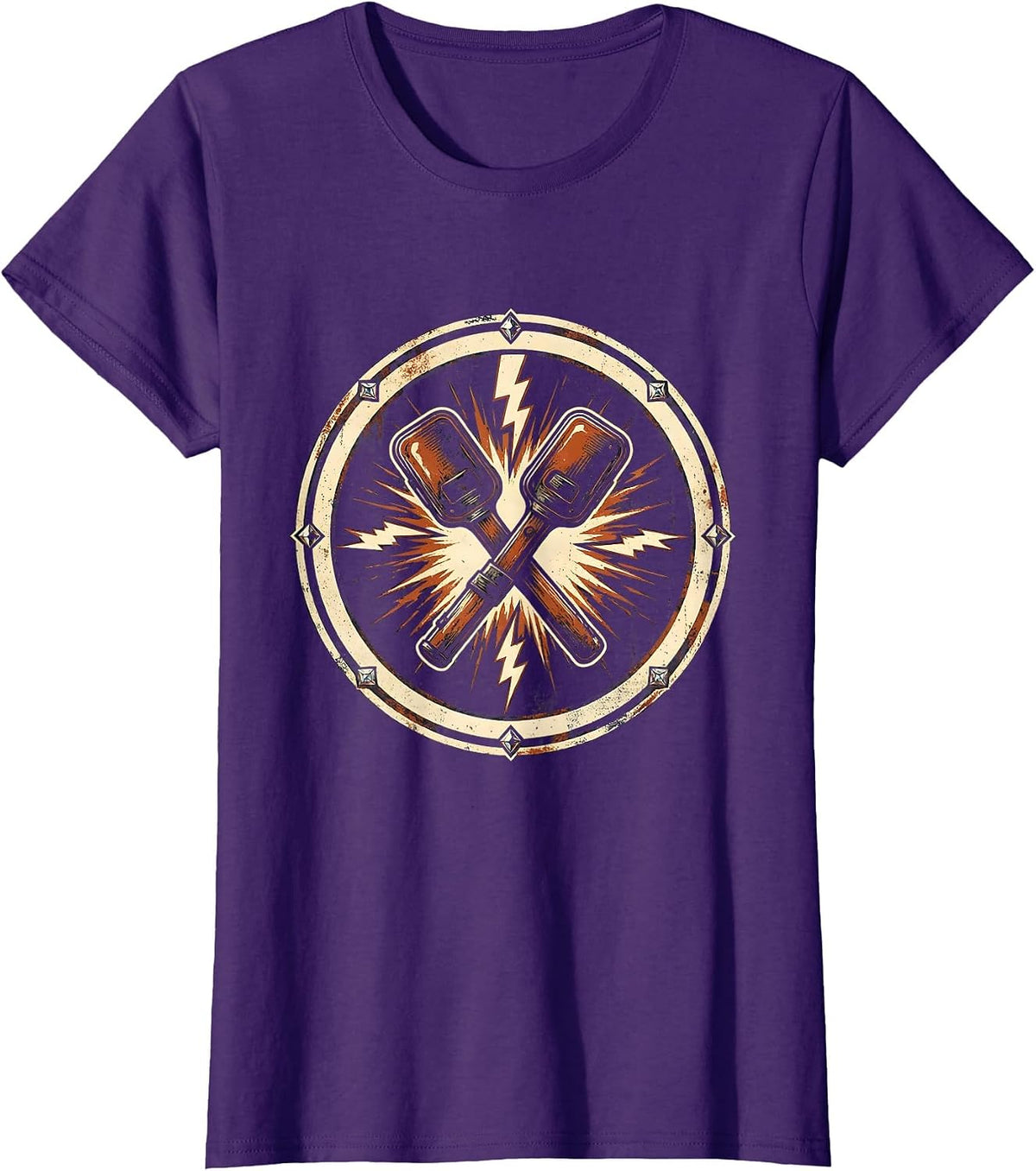 Women's EMT Defibrillator Paddles Electric Graphic T-Shirt - Purple