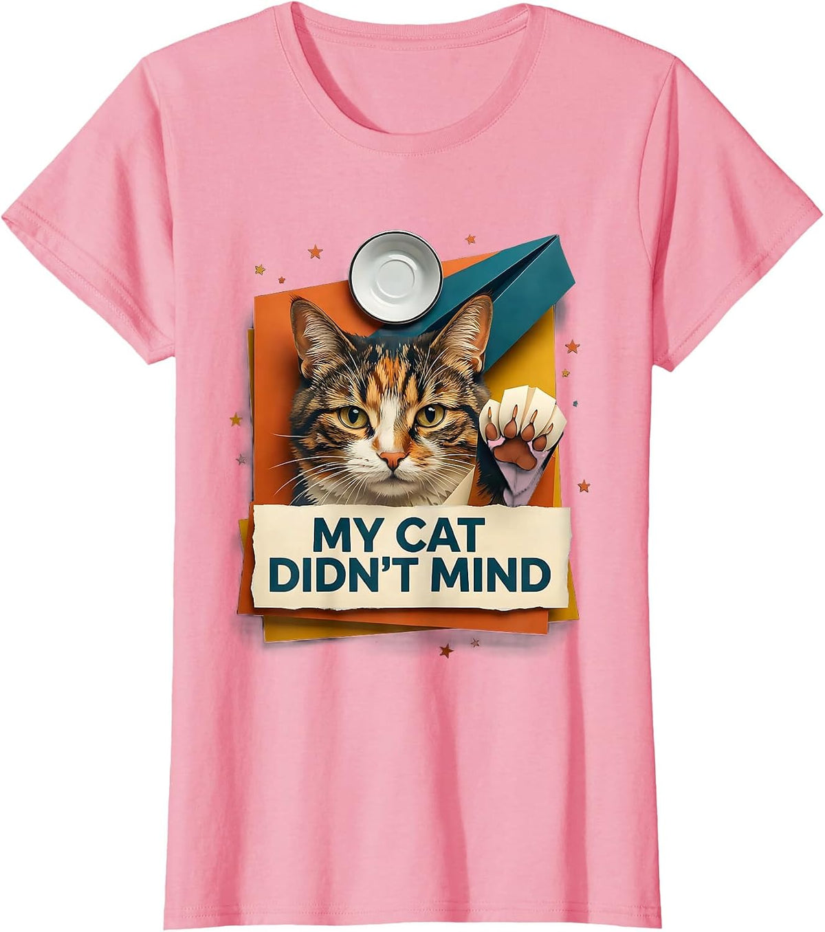 Women's My Cat Didn't Mind Funny Cat UFO Abduction Gift For Cat T-Shirt - Pink