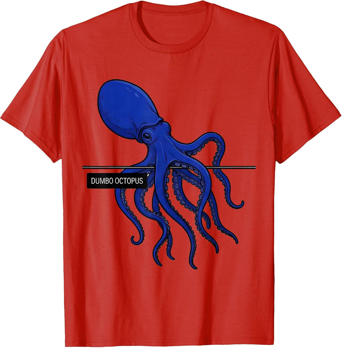 Men's Dumbo Octopus Vintage Ocean Illustration Octopus Lover Gift T-Shirt - Red