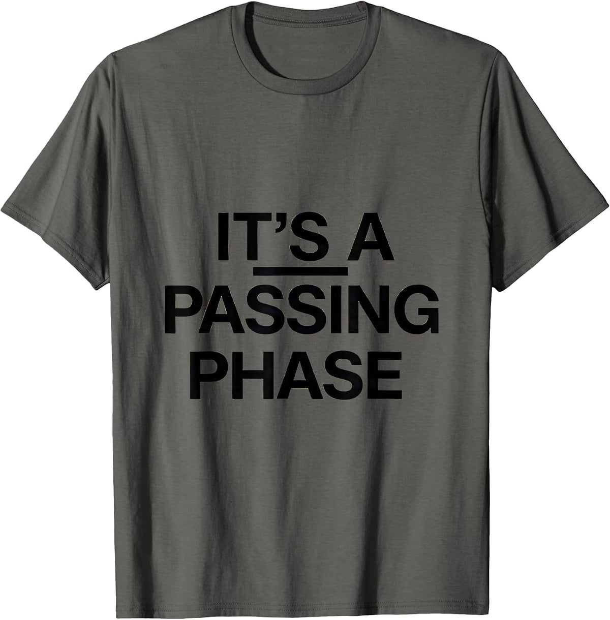 It's A Passing Phase Minimalist Moon Phases Celestial T-Shirt - Asphalt Grey