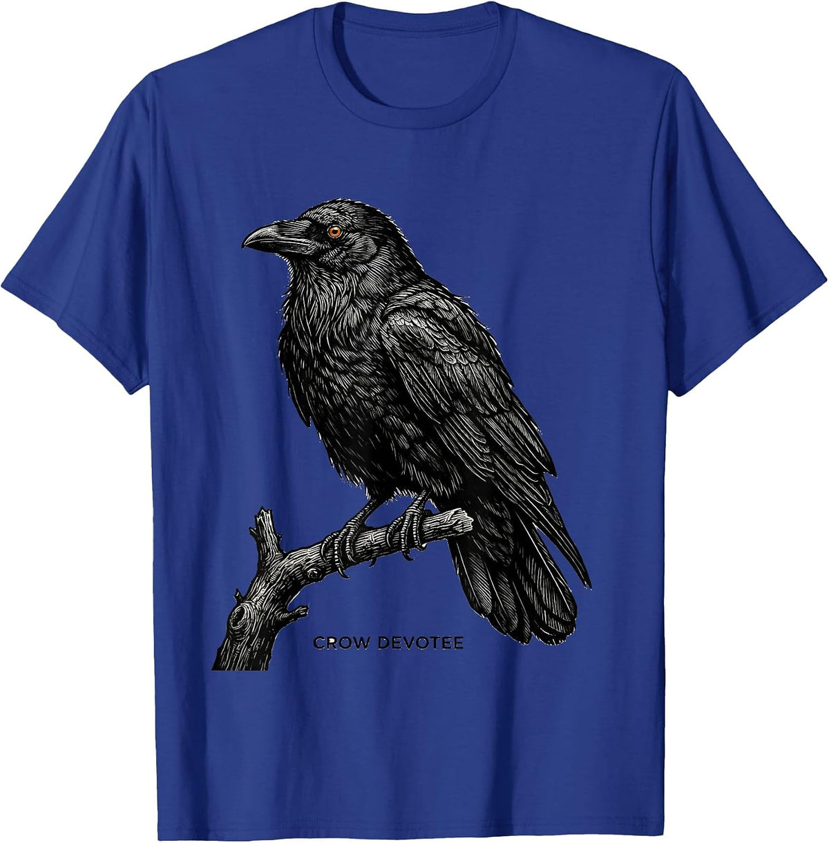 Men's Crow Devotee Gothic Nature Bird Enthusiast Dark Humor T-Shirt - Royal Blue