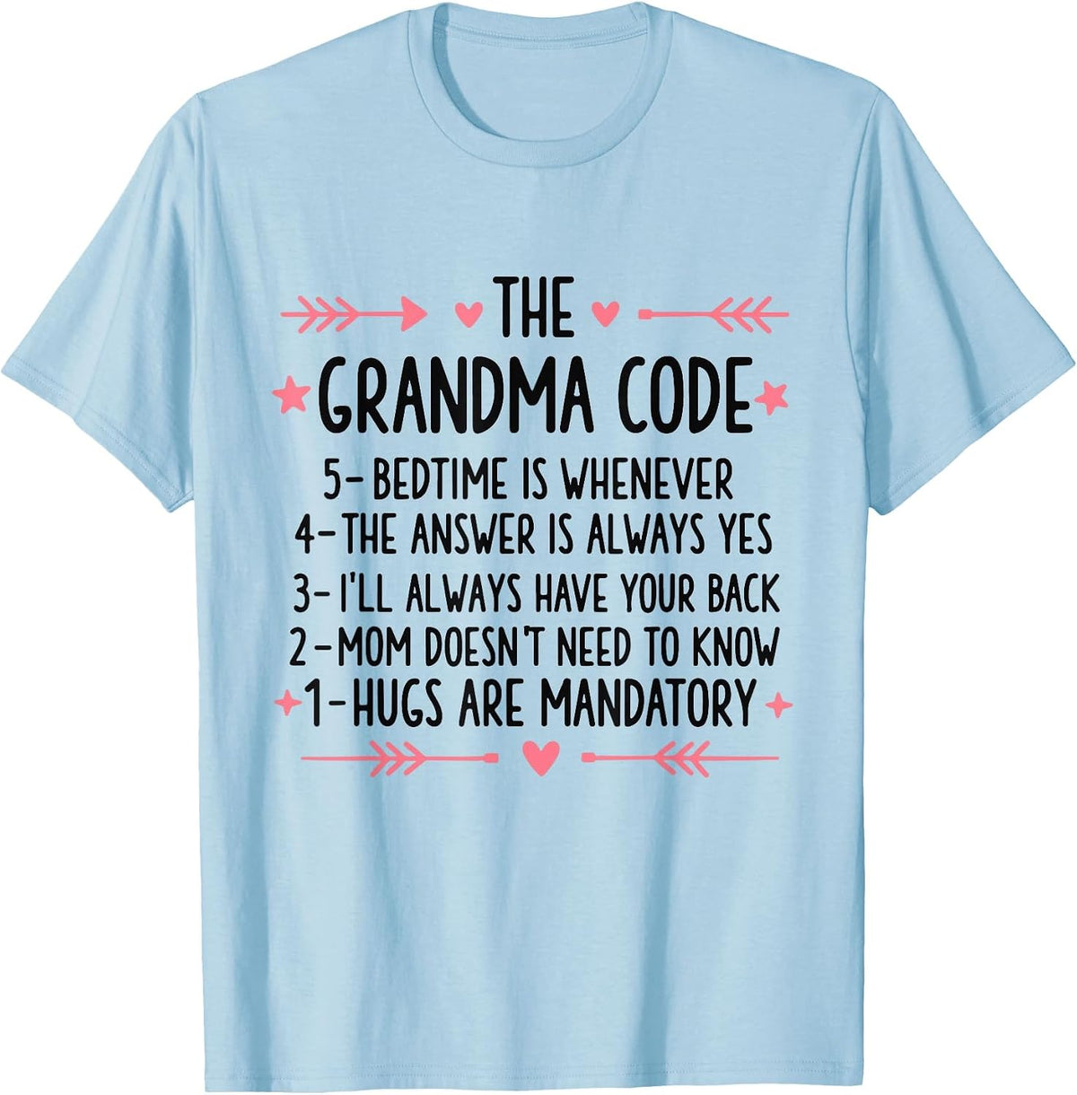 The Grandma Code Funny Grandma T-Shirt - Baby Blue
