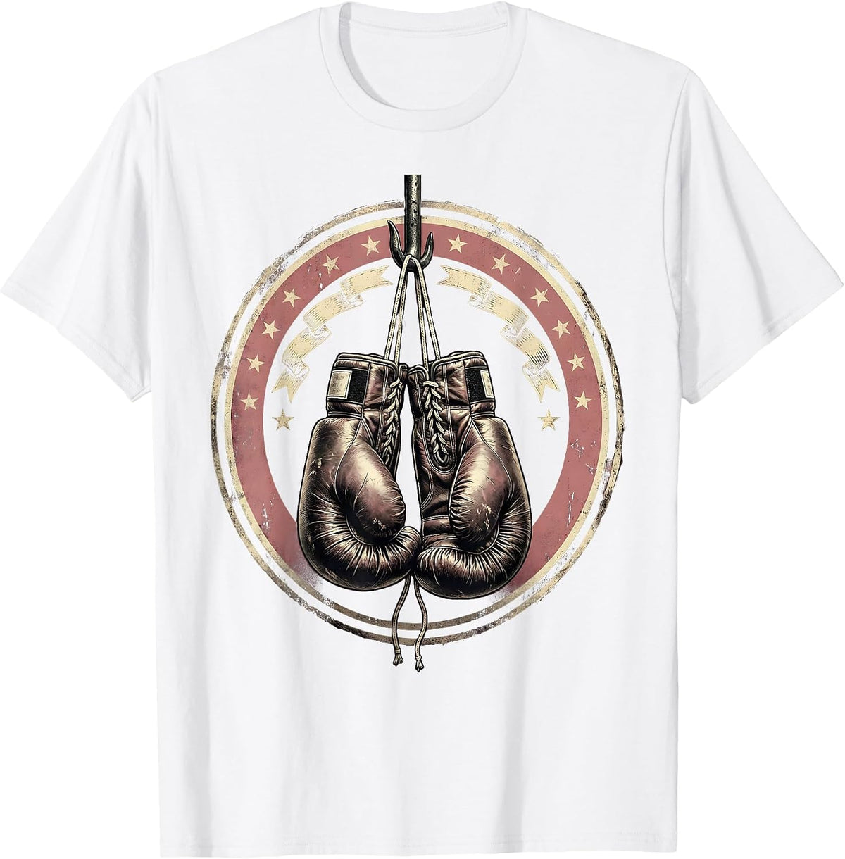 Men's Pink Boxing Gloves Breast Cancer Survivor Graphic T-Shirt - White