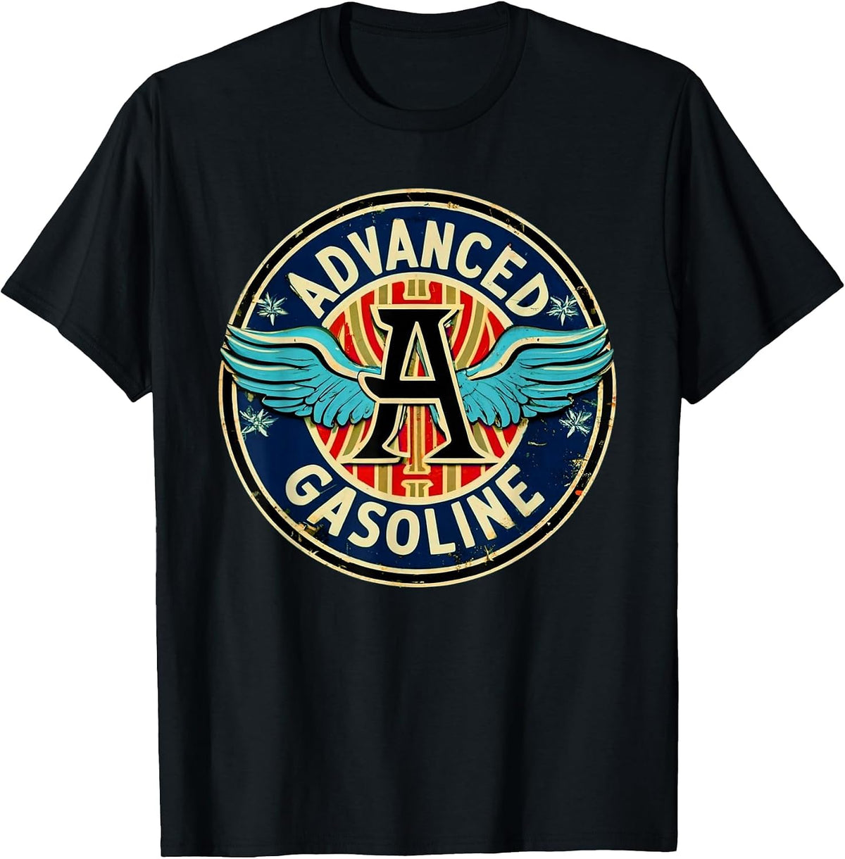 Retro Vintage Gas Station Advanced Gasoline Motor Oil Car T-Shirt - Black