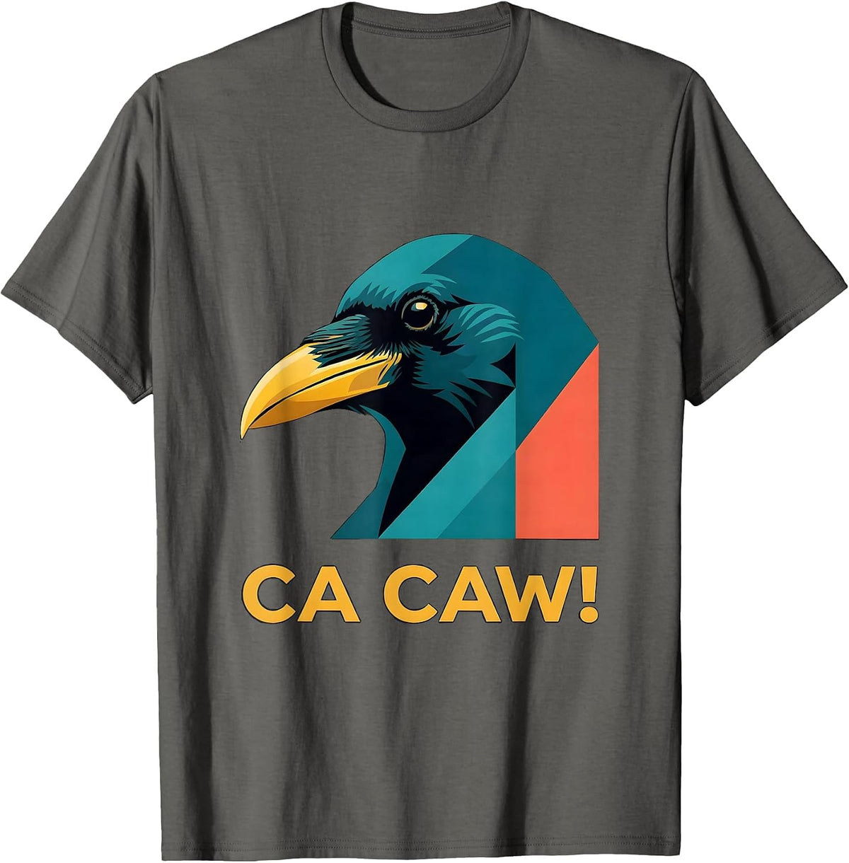 Men's Ca Caw! Funny Crow Humor Dark Bird Pun Gothic Halloween T-Shirt - Asphalt Grey