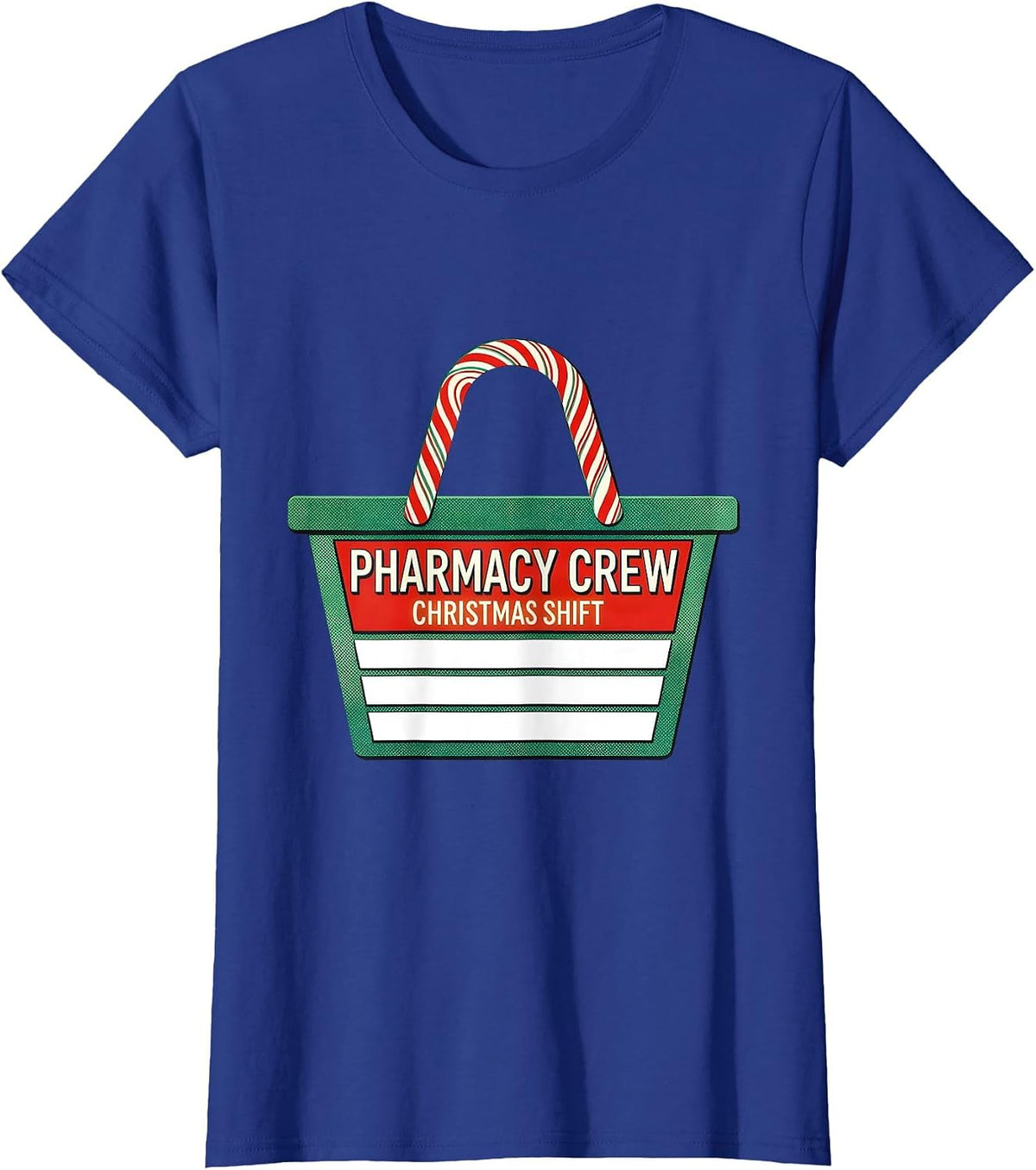 Women's Pharmacy Crew Christmas Shift Funny Pharmacist Tech Holiday T-Shirt - Royal Blue