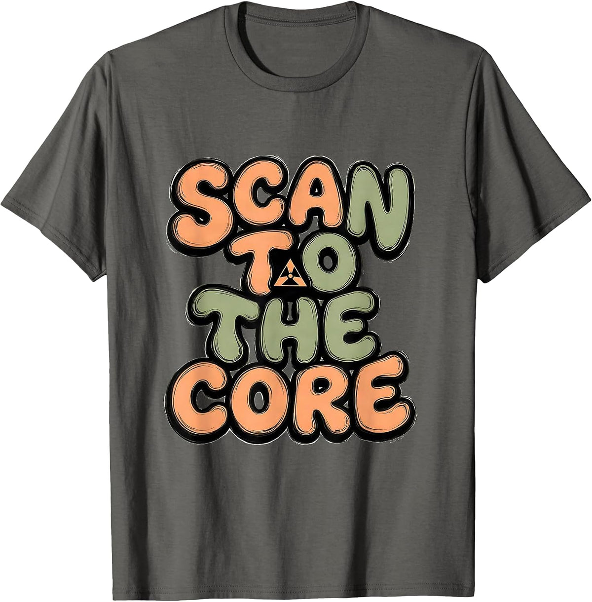 Scan To The Core Retro Radiology Rad Tech X-Ray Tech T-Shirt - Asphalt Grey