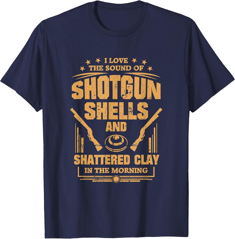 Funny Trap Skeet Shooting Shirt Sound of Shotgun Shells T-Shirt - Navy Blue