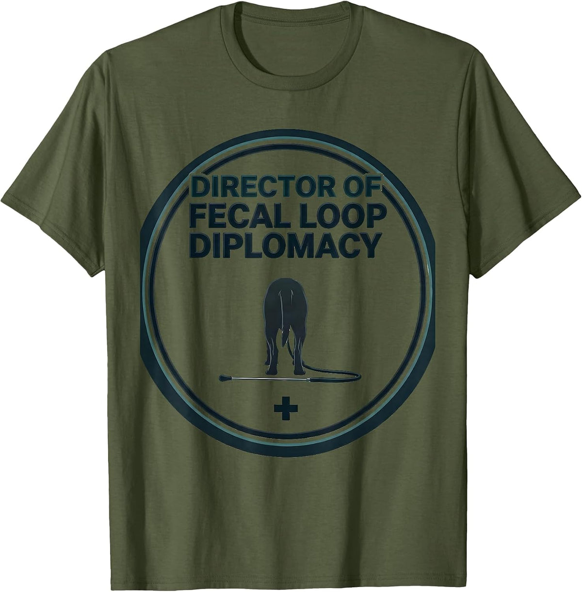 Men's Director Of Fecal Loop Diplomacy Funny Veterinarian Gift Vet T-Shirt - Olive Green