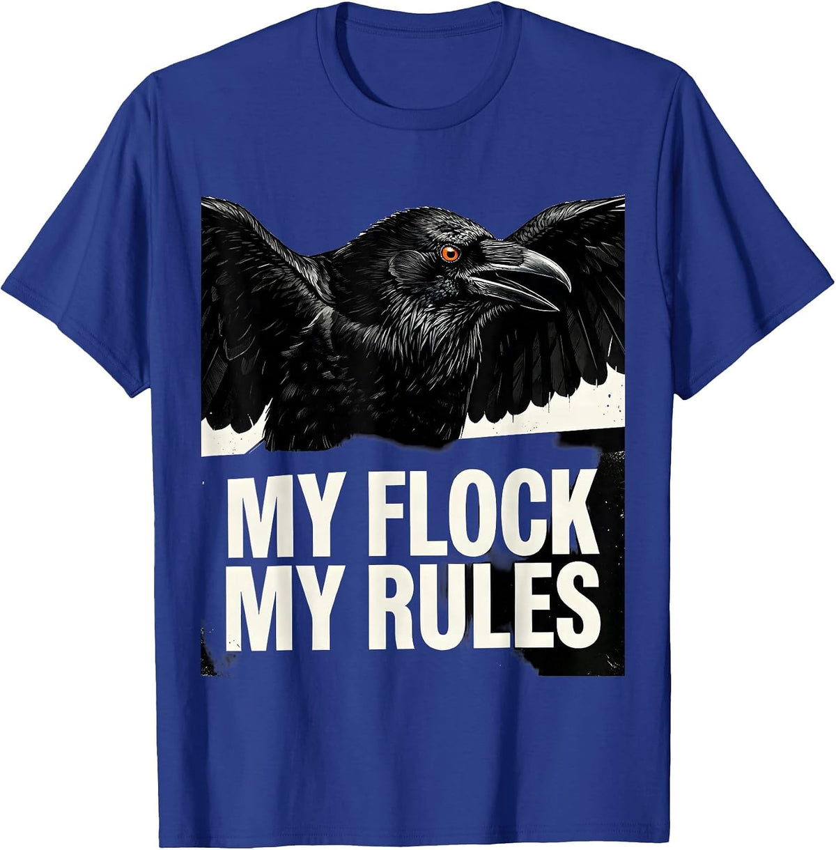 Men's My Flock My Rules Funny Chicken Design T-Shirt - Royal Blue