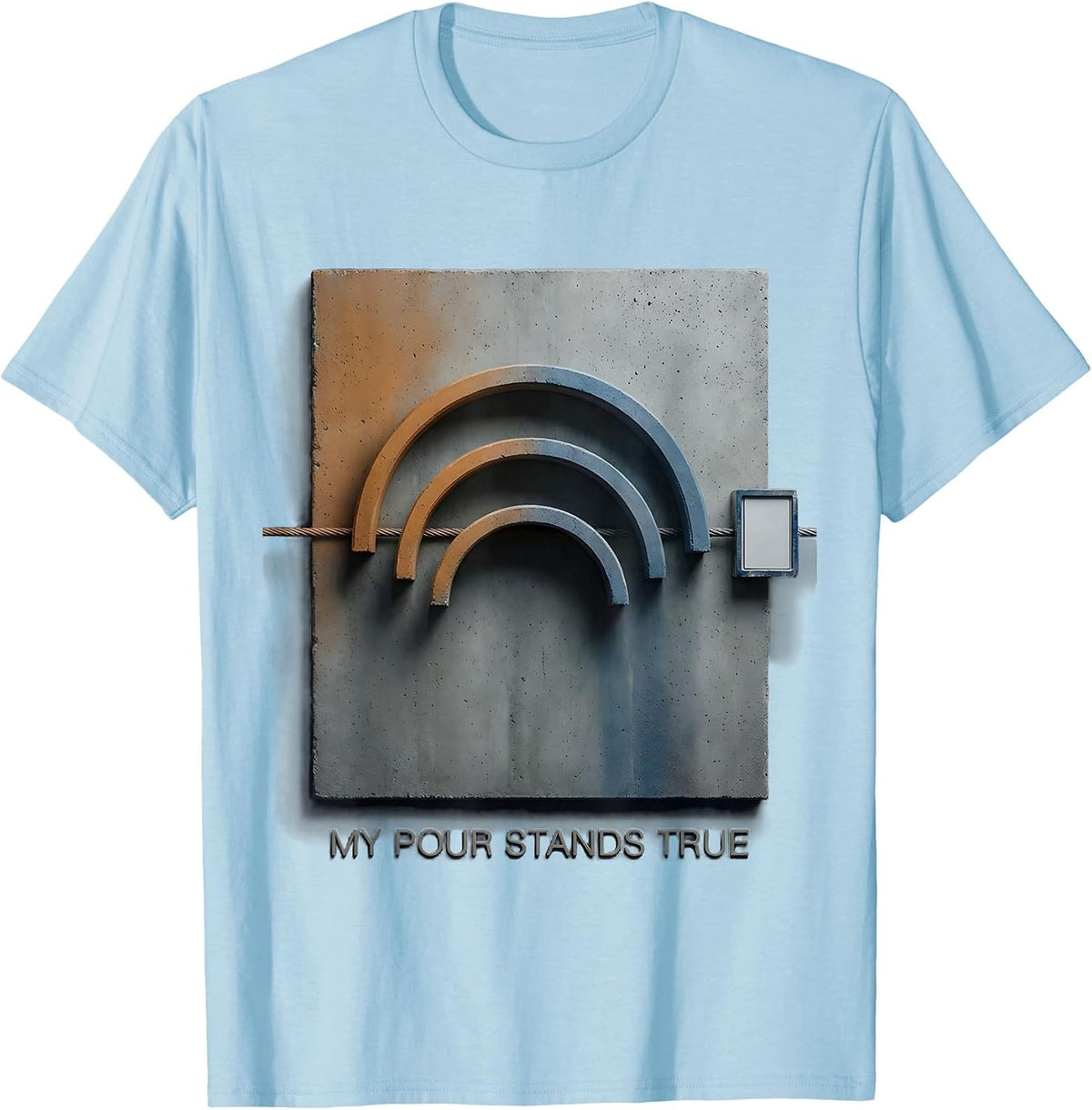 Men's My Pour Stands True Swiss International Funny Crane Operator T-Shirt - Baby Blue