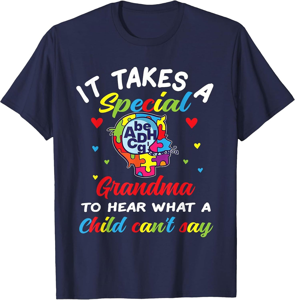 Autism Grandma Gram T-Shirt - Navy Blue