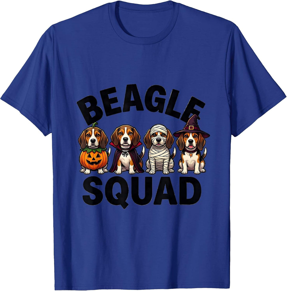 Beagle Squad Cartoon Halloween Dog Breed Squad Costume T-Shirt - Royal Blue