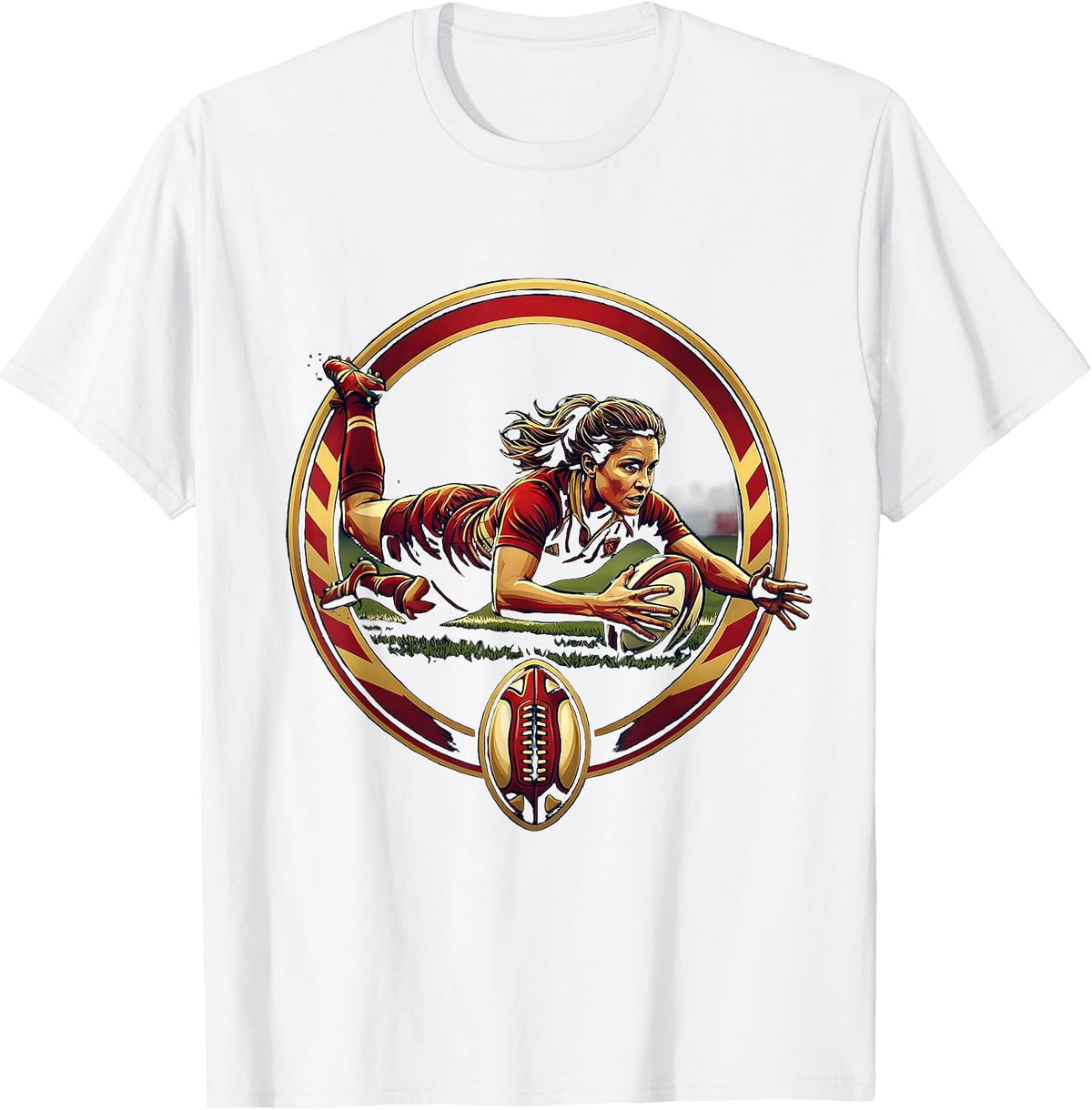 Men's Rugby Try Scorer Graphic Tee T-Shirt - White