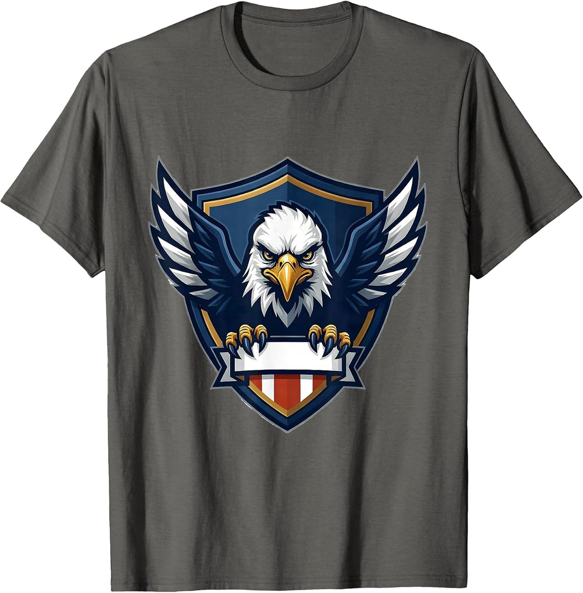 Bald Eagle Mascot Vintage Sports Patriotic Pride T-Shirt - Asphalt Grey