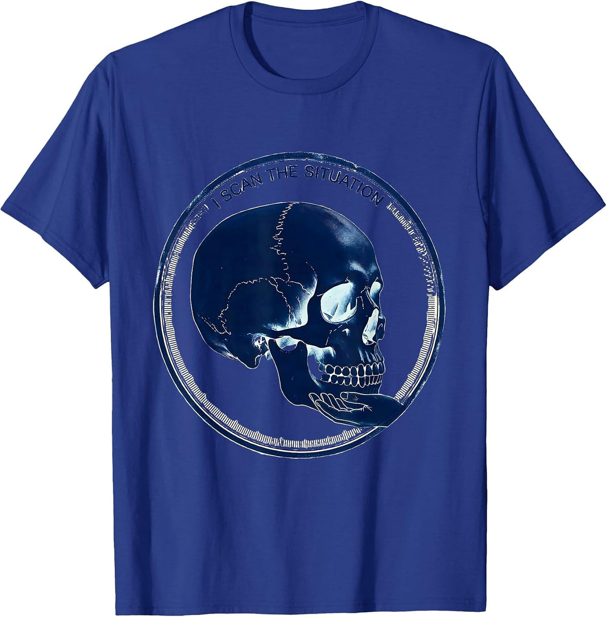 I Scan The Situation Cyanotype Radiology Tech Humor T-Shirt - Royal Blue