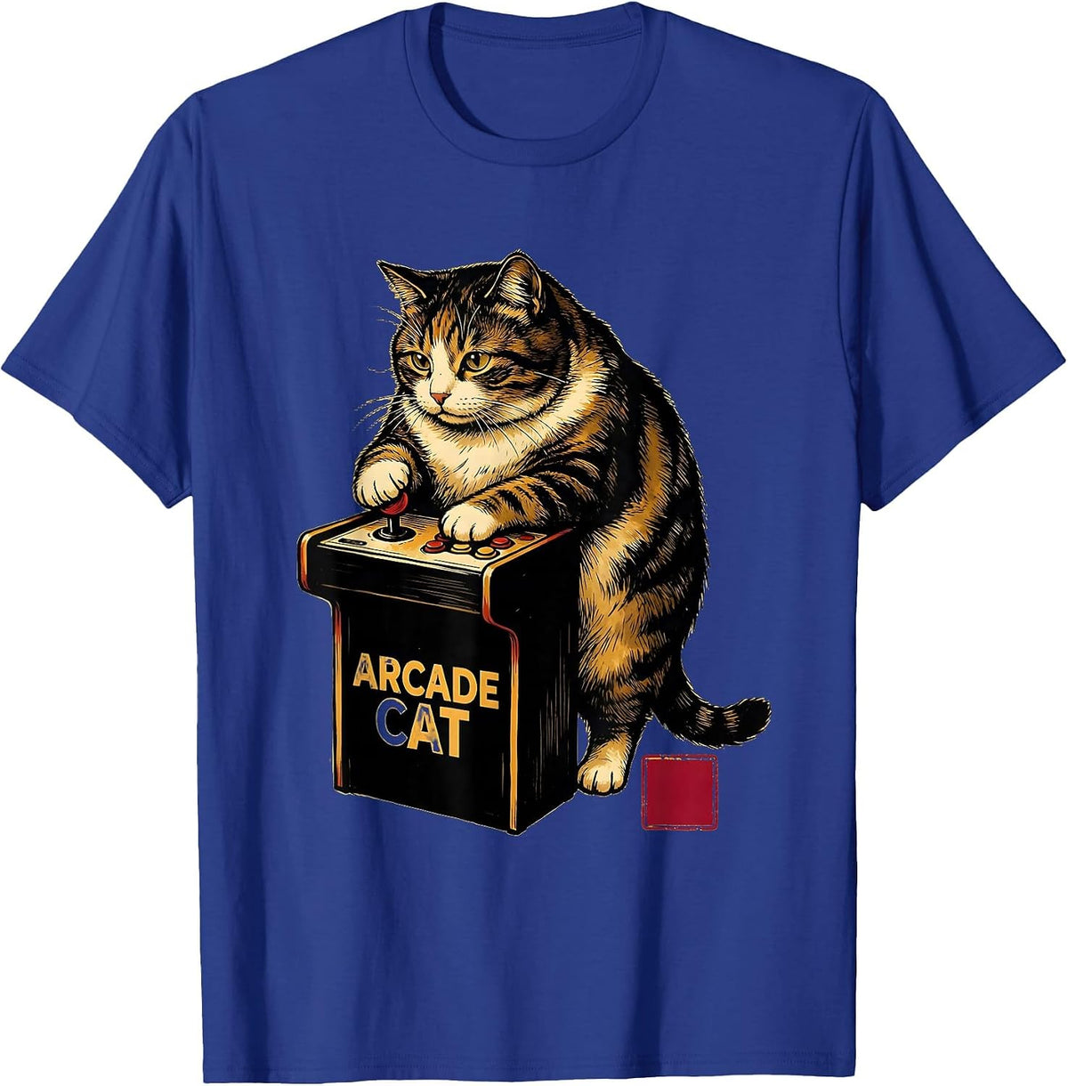 Men's Arcade Cat Playful Japanese Anime Cat Gamer Gift T-Shirt - Royal Blue