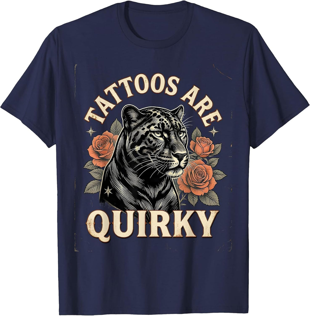 Tattoos Are Quirky Vintage Funny Tattoo Lover Sarcastic T-Shirt - Navy Blue