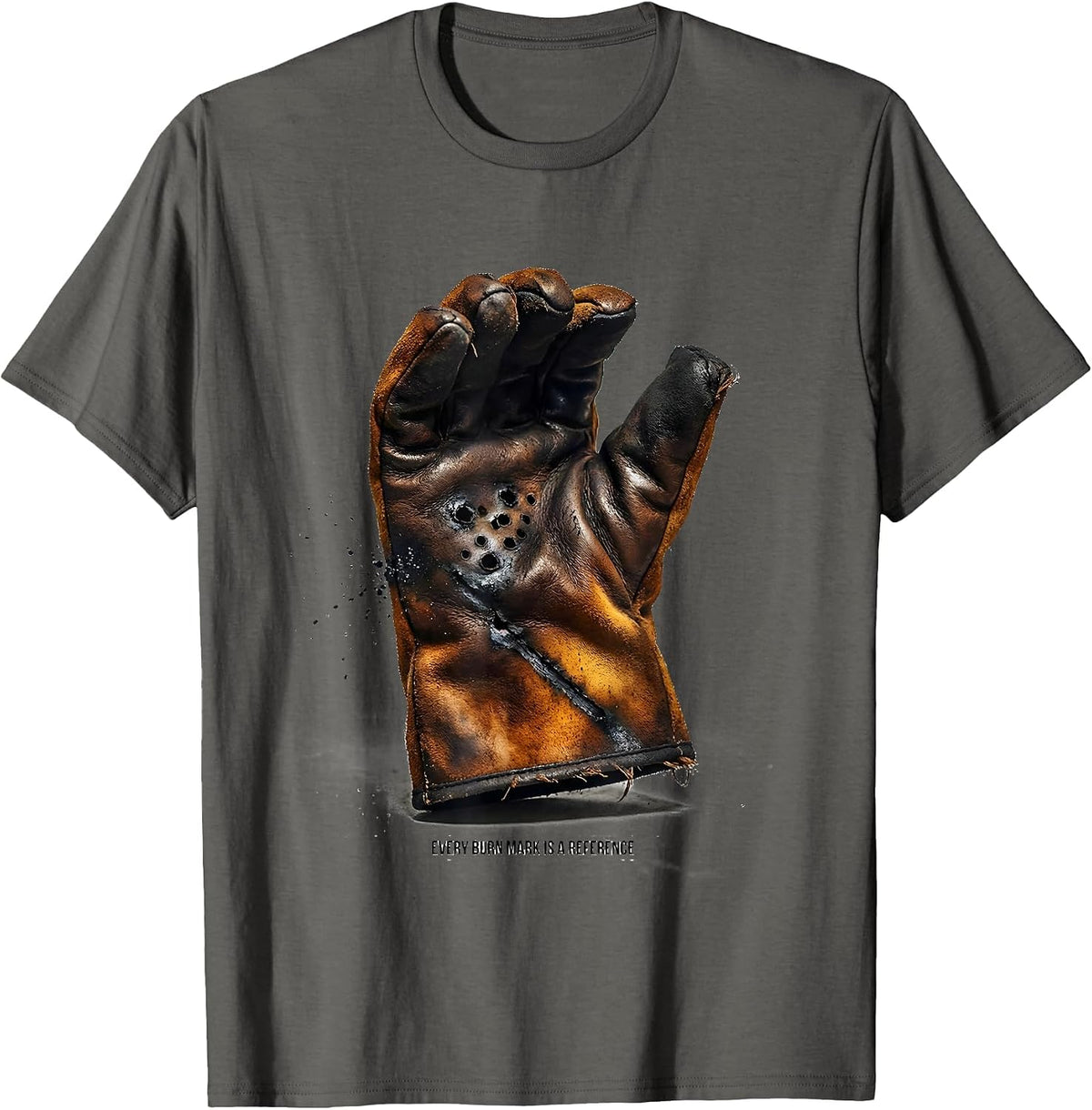 Every Burn Mark Is A Reference Funny Welder Welding Blue T-Shirt - Asphalt Grey