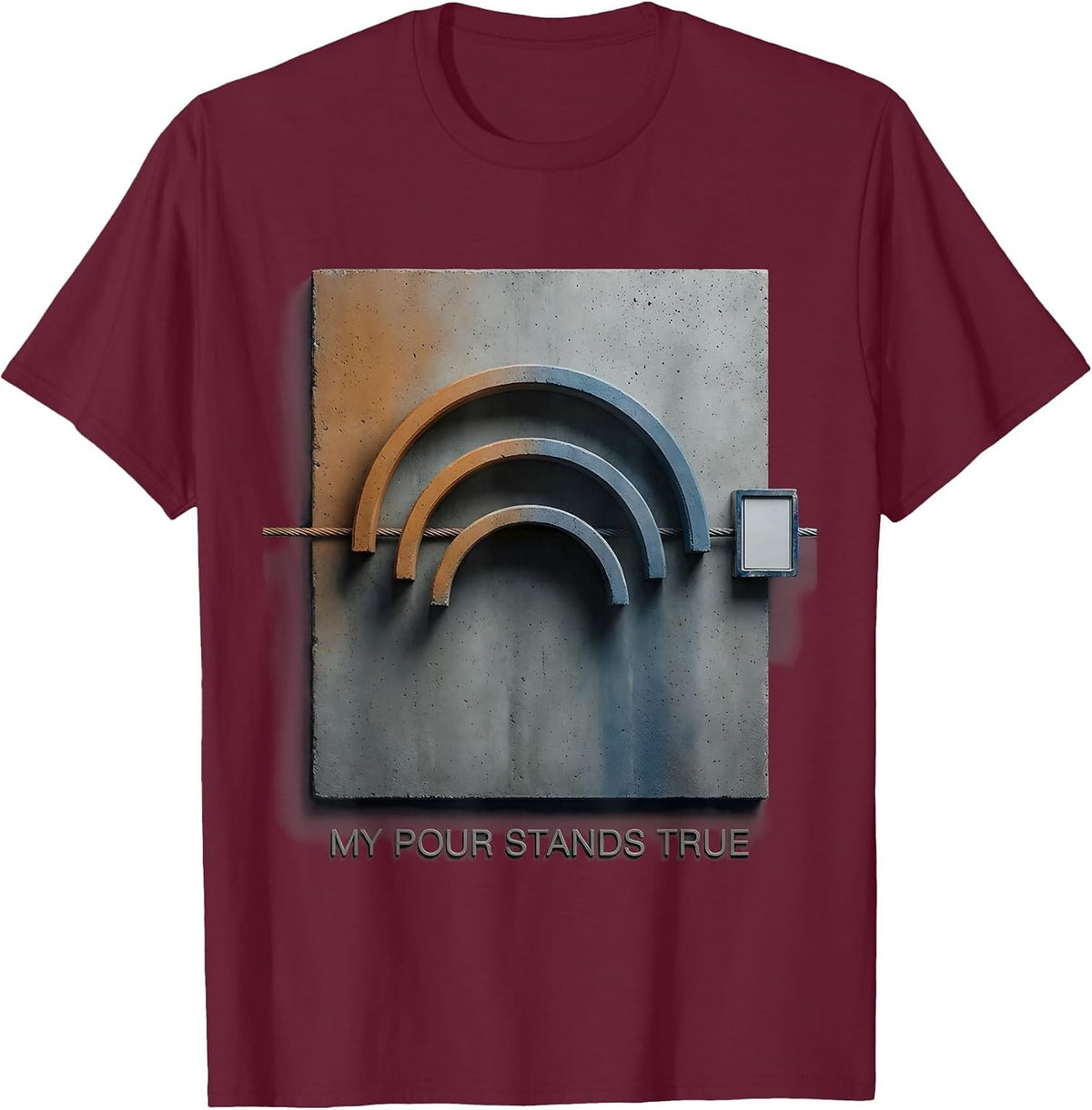 Men's My Pour Stands True Swiss International Funny Crane Operator T-Shirt - Burgundy