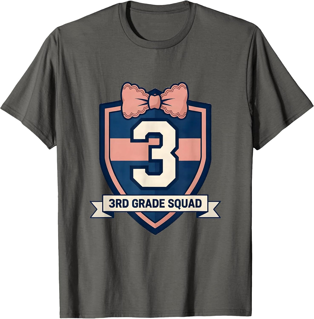 Men's 3rd Grade Squad Cute Coquette Back to School Grade Level T-Shirt - Asphalt Grey