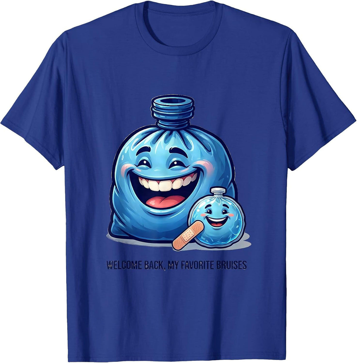 Men's Welcome Back My Favorite Bruises Funny School Nurse Ice Pack T-Shirt - Royal Blue