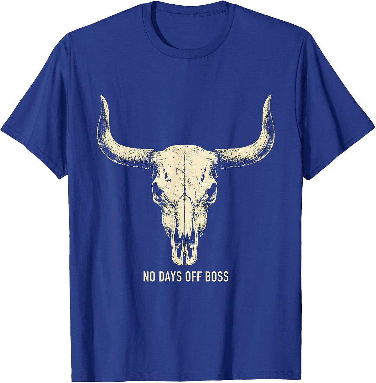 Men's No Days Off Boss Hustle Graphic Design T-Shirt - Royal Blue
