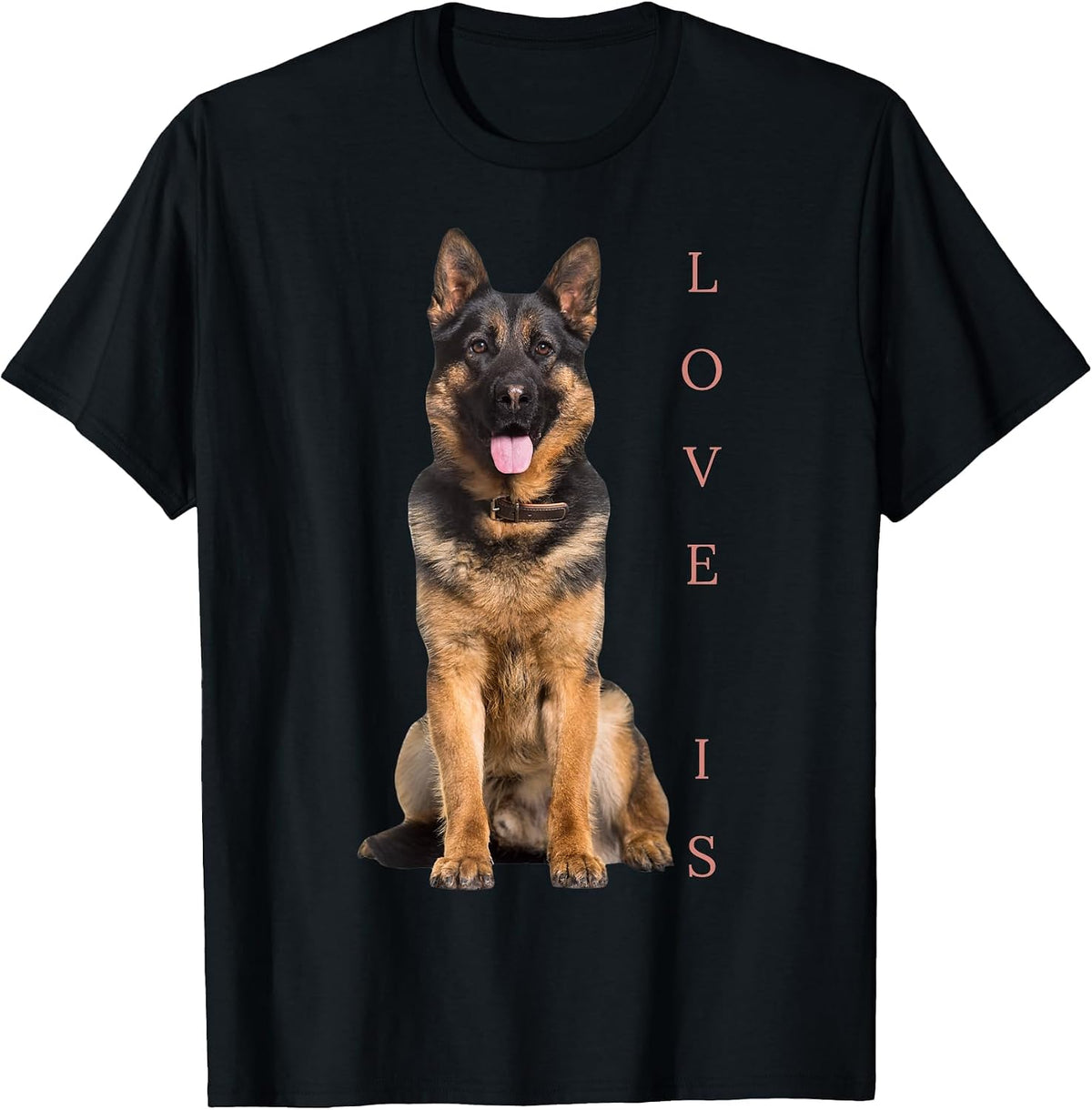German Shepherd Shepard Dog Mom Dad Love Pet Puppy T-Shirt - Black
