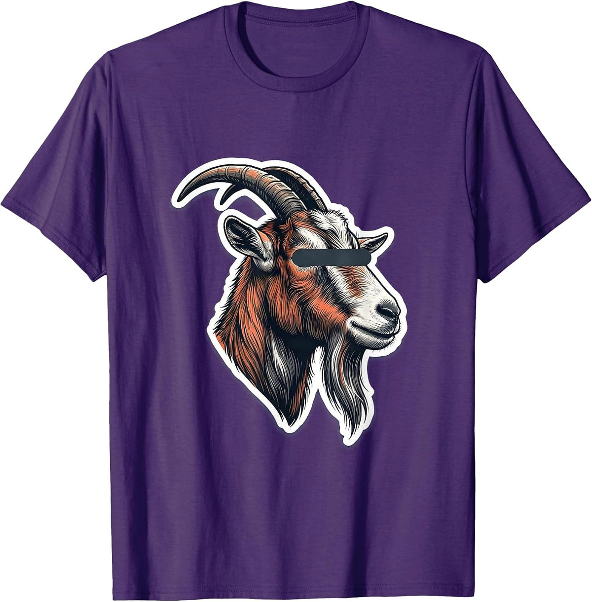 Men's Goat with Sunglasses Novelty Animal Humor T-Shirt - Purple