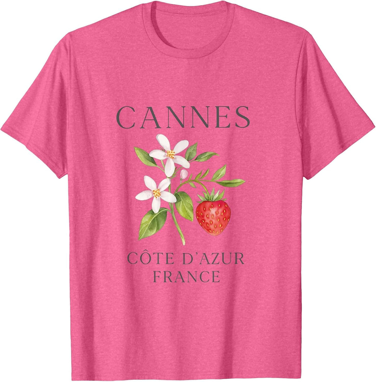 Cannes France Escape French Riviera Travel Look T-Shirt - Pink Heather