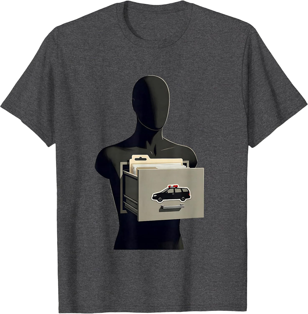 Mannequin Drawer EMS Paramedic Gag Humor T-Shirt - Dark Heather Grey