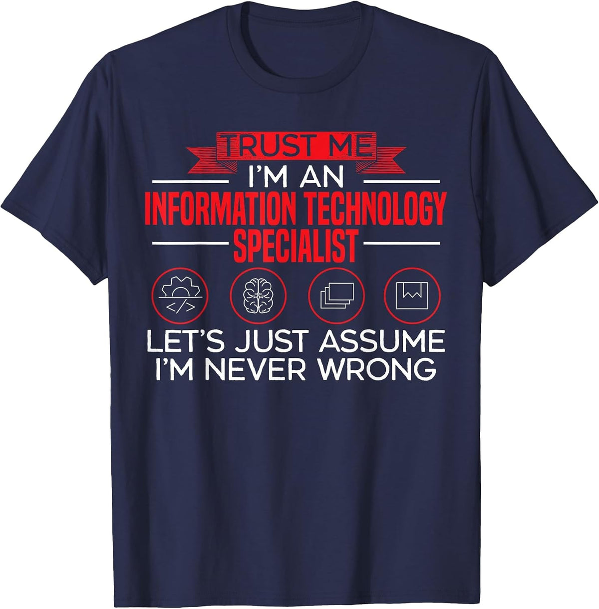 Information Technology Specialist Computer Job Profession T-Shirt - Navy Blue