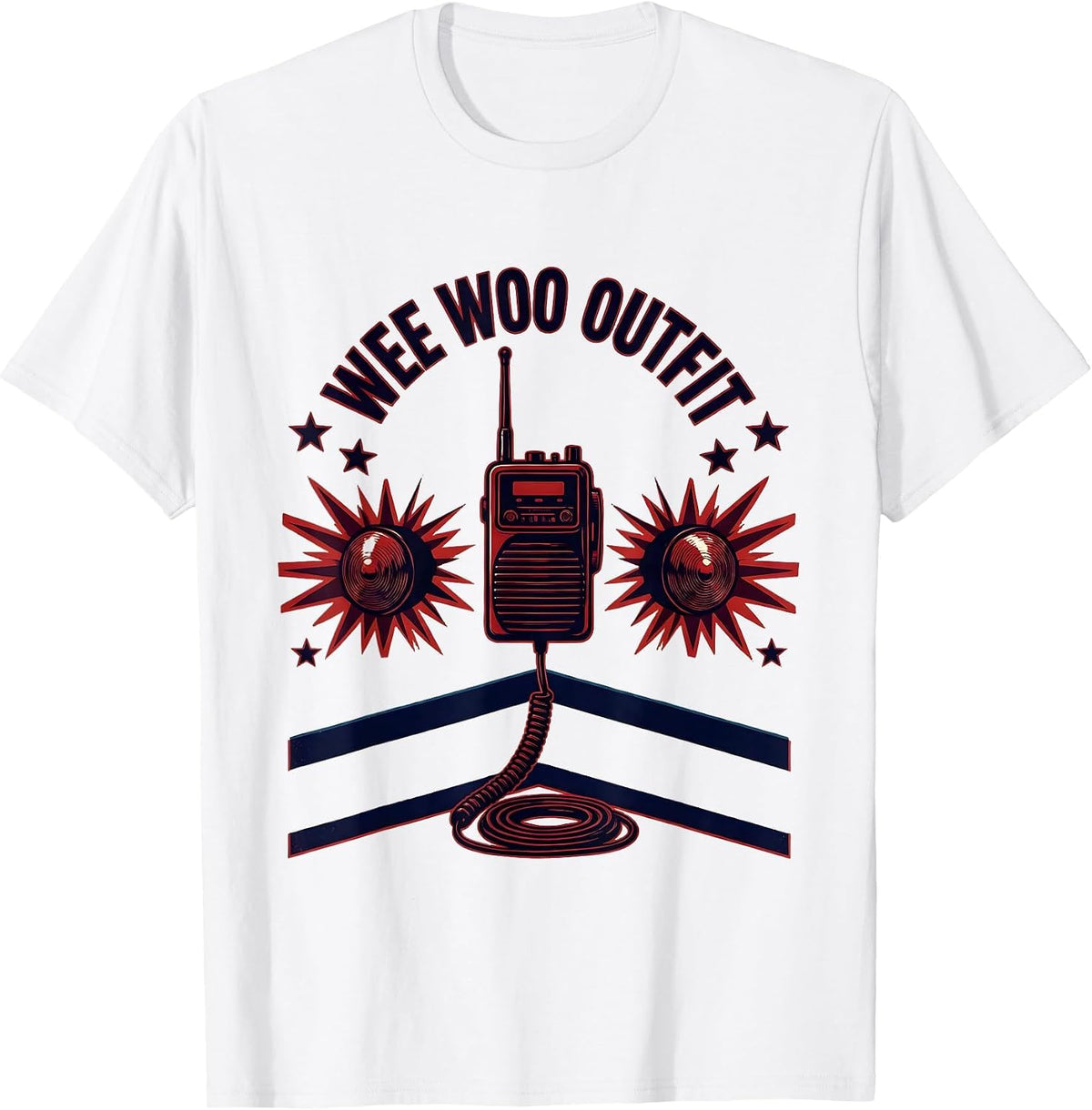 Men's Wee Woo Outfit Screenprint Paramedic EMT Gag Humor T-Shirt - White