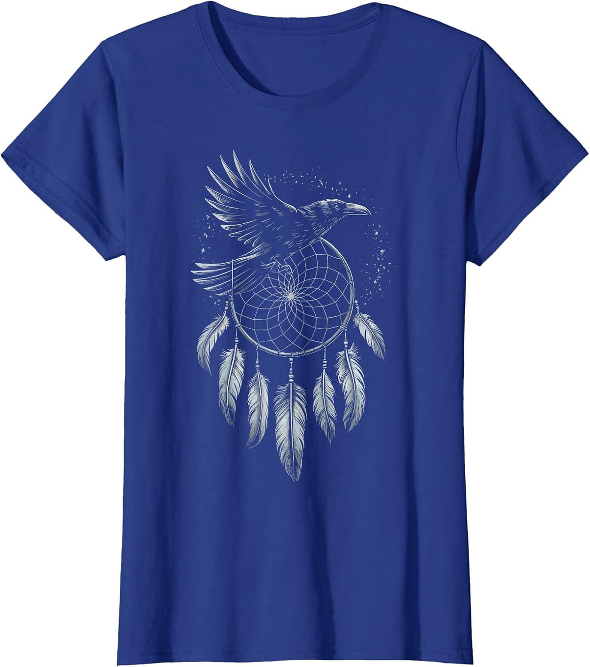 Raven Dreamcatcher Goth T-Shirt - Royal Blue