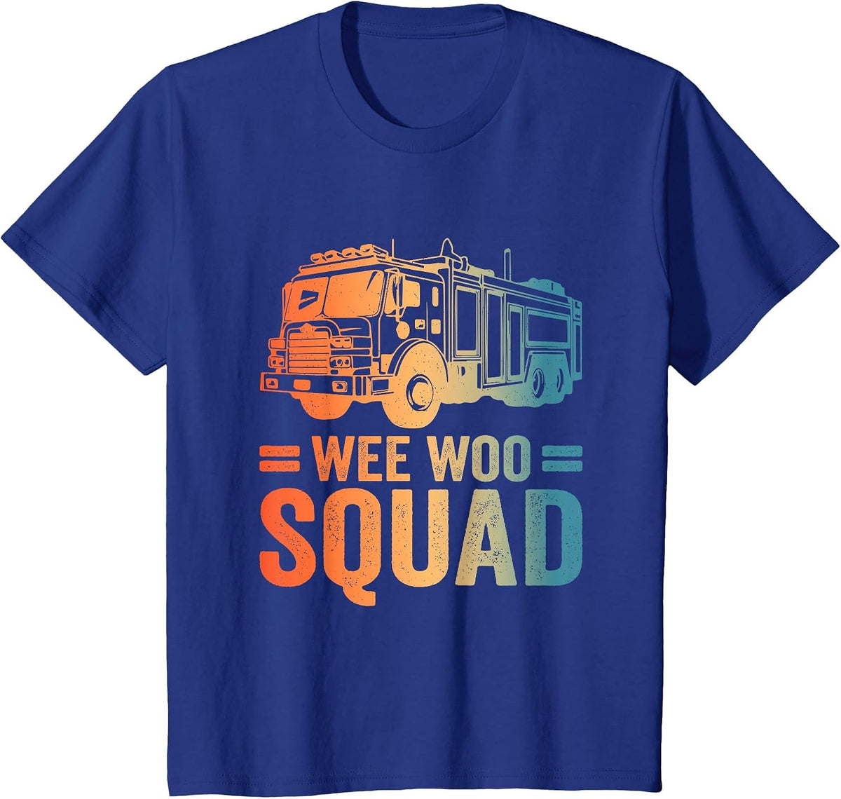 Funny Firefighter Shirt Men Women Kids Fire Truck Fireman T-Shirt - Royal Blue