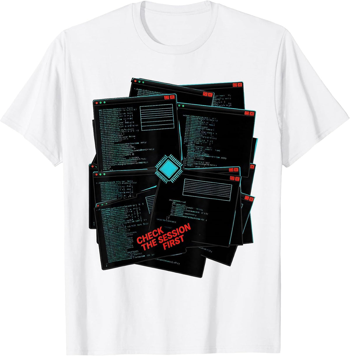 Men's Check The Session First Funny IT Support Programmer Tech T-Shirt - White