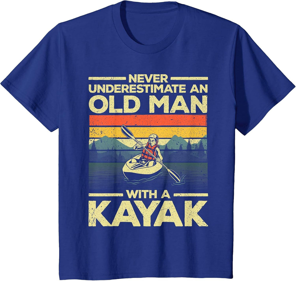 Funny Kayaking Design for Men Grandpa Kayaker Kayak Lovers T-Shirt - Royal Blue