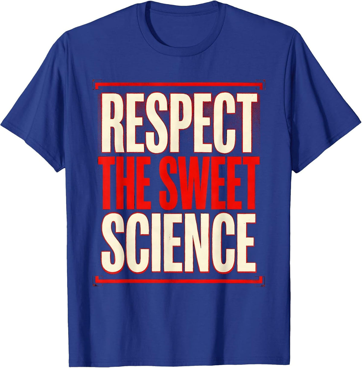 Men's Respect The Sweet Science Boxing Design T-Shirt - Royal Blue
